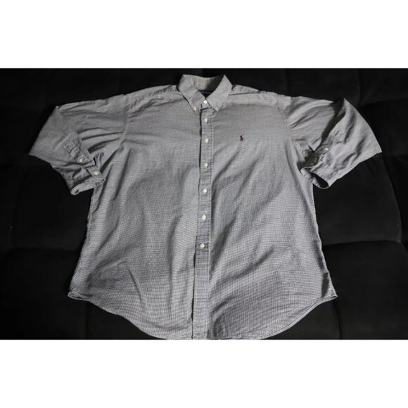Ralph Lauren Golf Blake ButtonUp Shirt Men Gray Houndstooth Pony Logo Embroidery - Picture 1 of 10